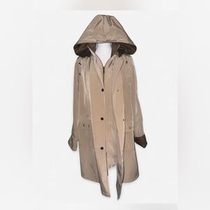East 5th Tan Hooded Trench Coat